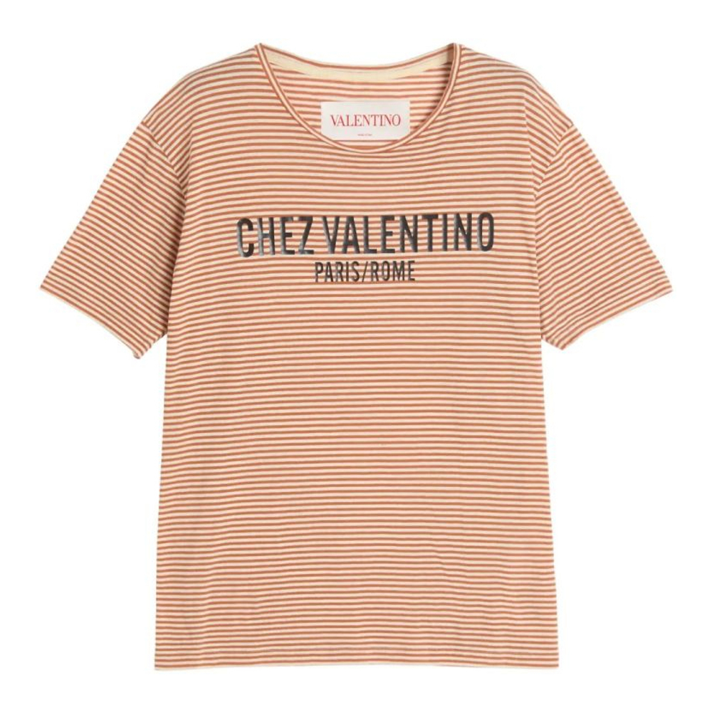 'Chez Valentino-Print Striped' T-Shirt für Herren