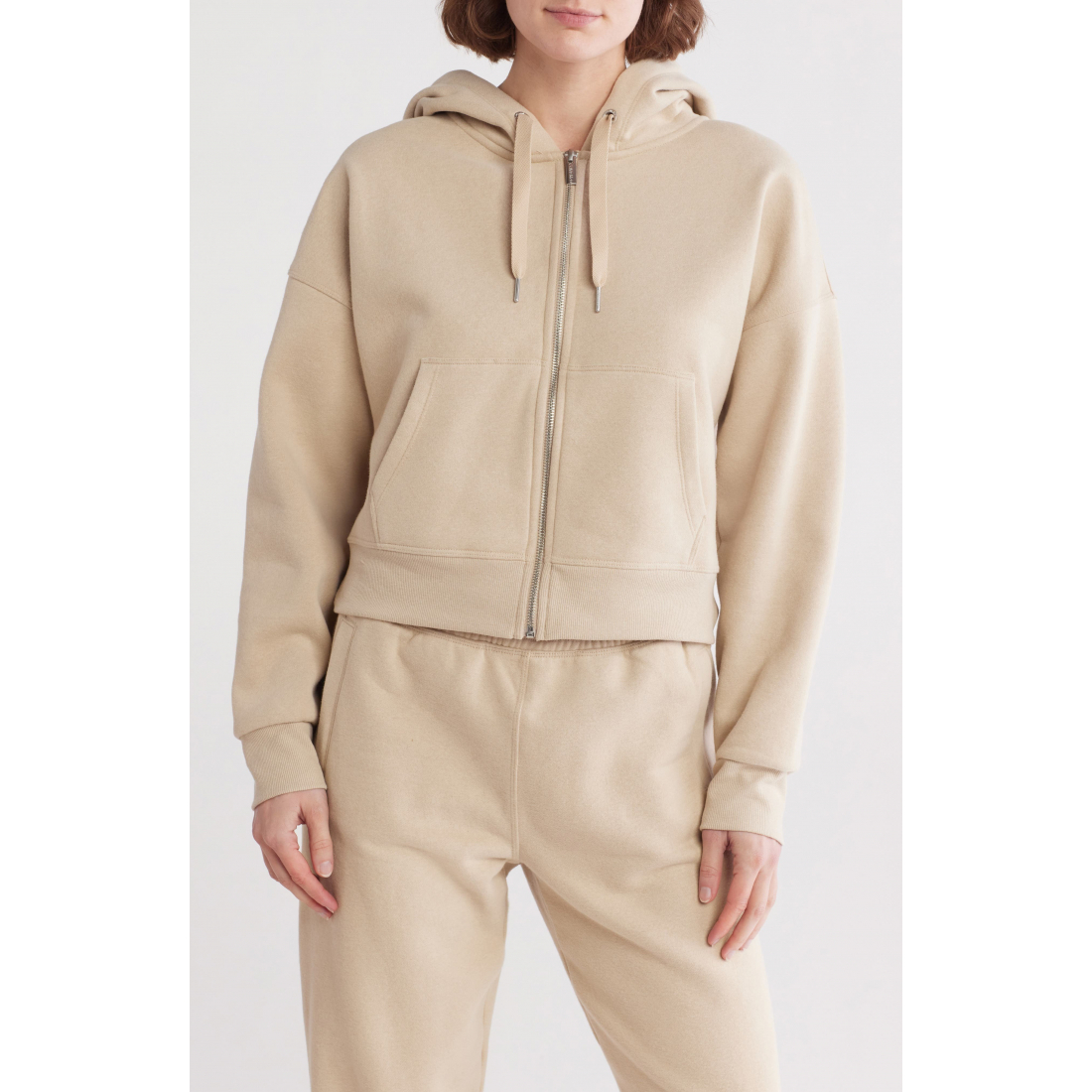 'Zip Fleece Hoodie' pour Femmes