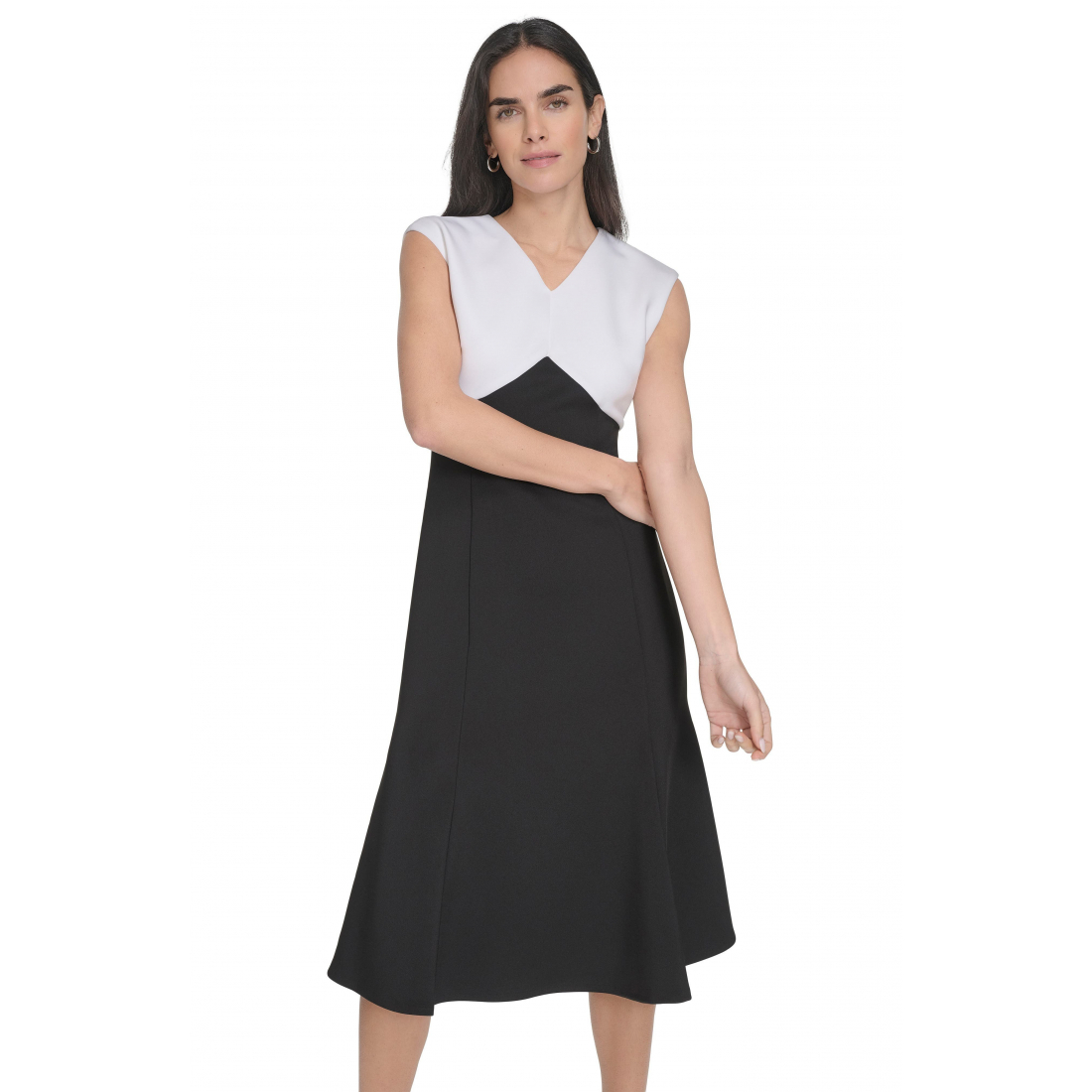 Damen's 'Colorblock Sleeveless A-Line' Midi Kleid