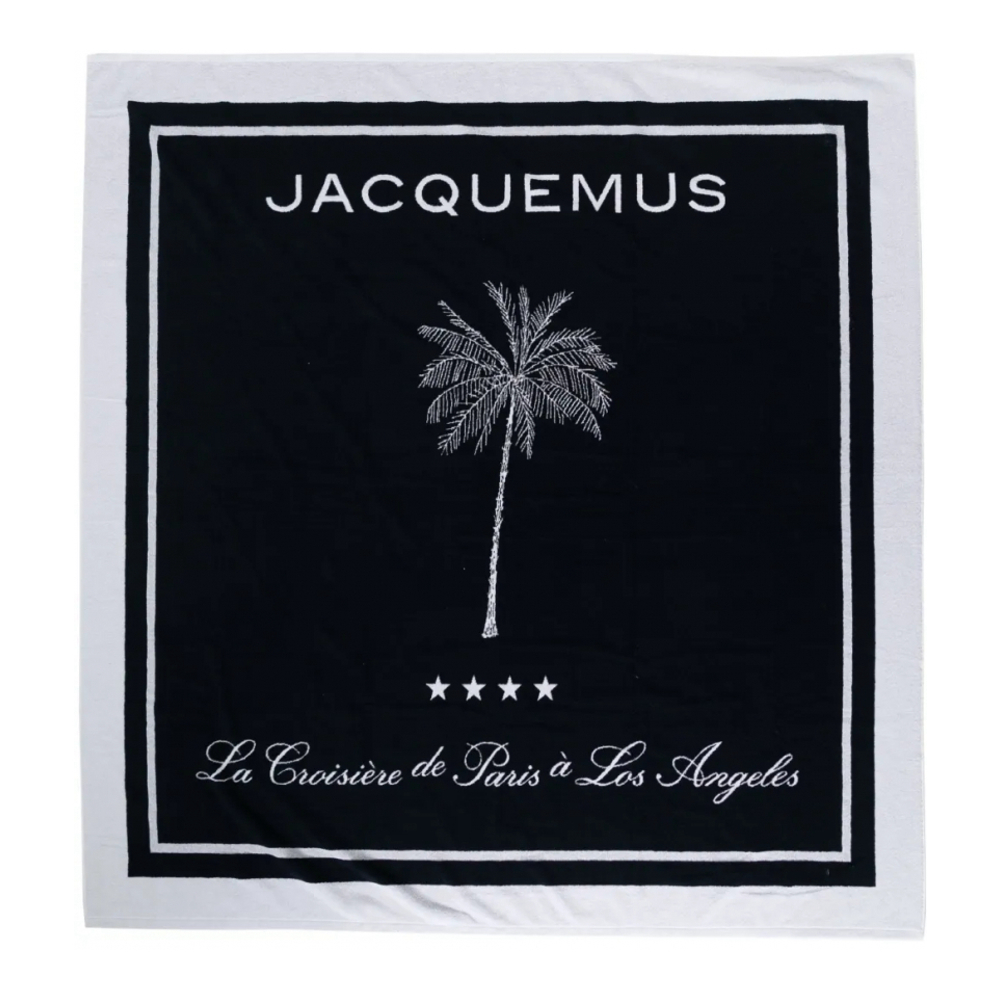 'Logo-Jacquard' Beach Towel - 175 x 90 cm