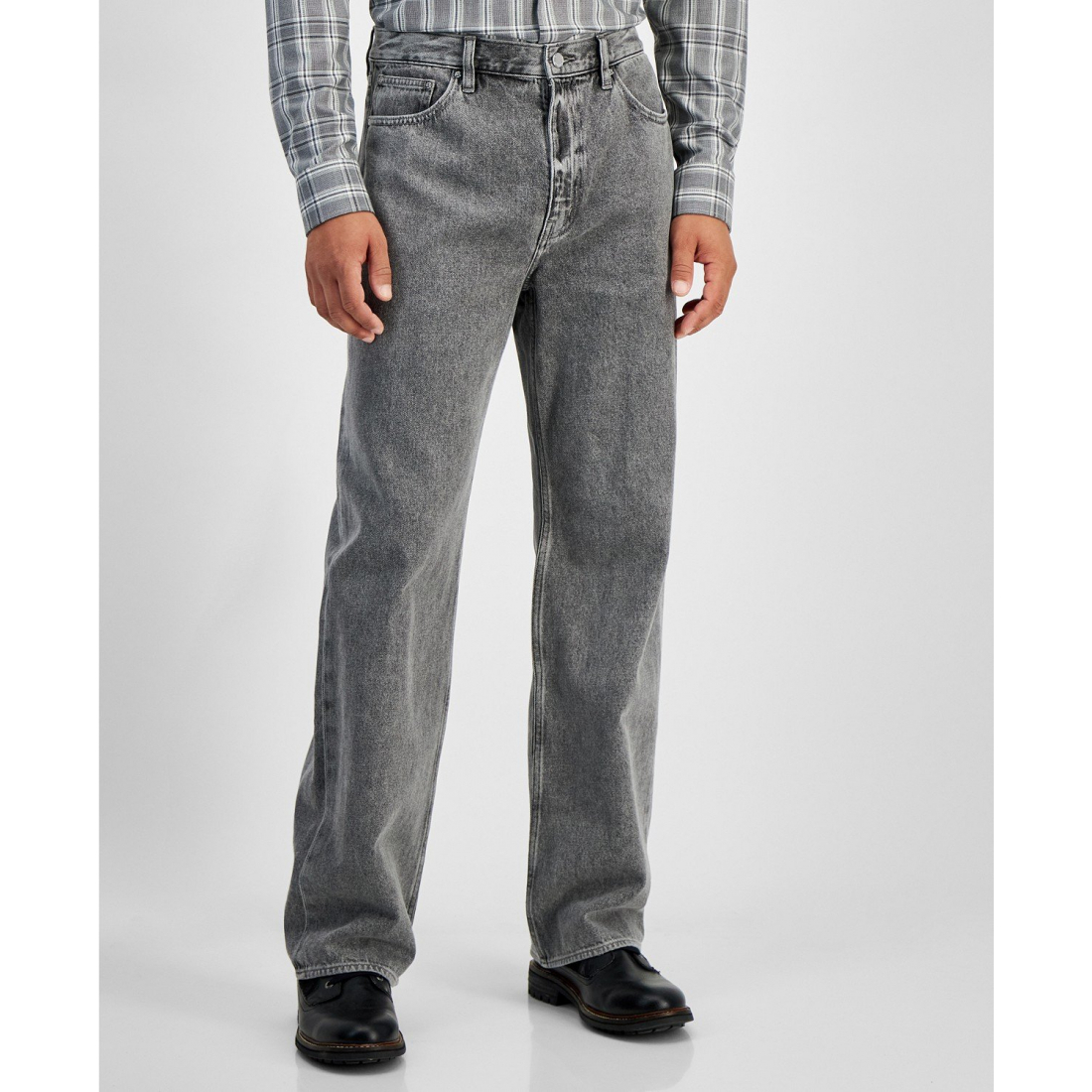 'Gray Arden Straight-Fit Wide-Leg Jeans' pour Hommes