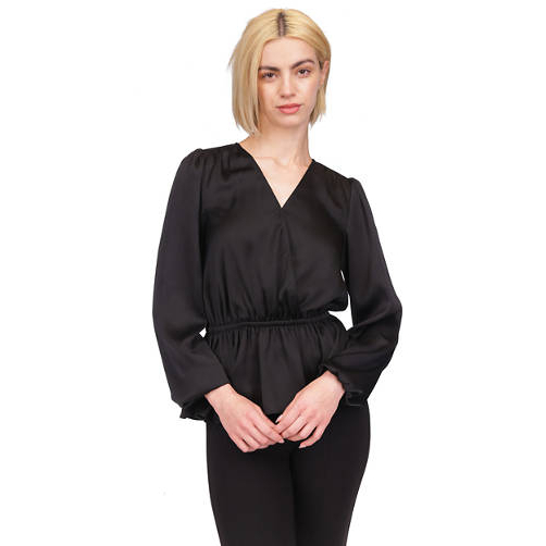 Blouse à manches longues 'Long Sleeve Surplice Peplum' pour Femmes