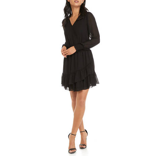 Robe mini 'Ruffle Hem Smocked Chiffon' pour Femmes