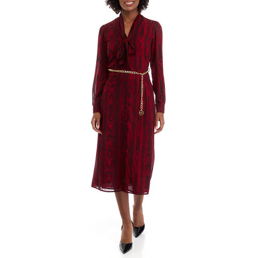 Robe Midi 'Bell Sleeve Belted' pour Femmes