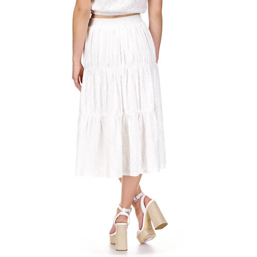 Jupe Midi 'Tiered Eyelet' pour Femmes
