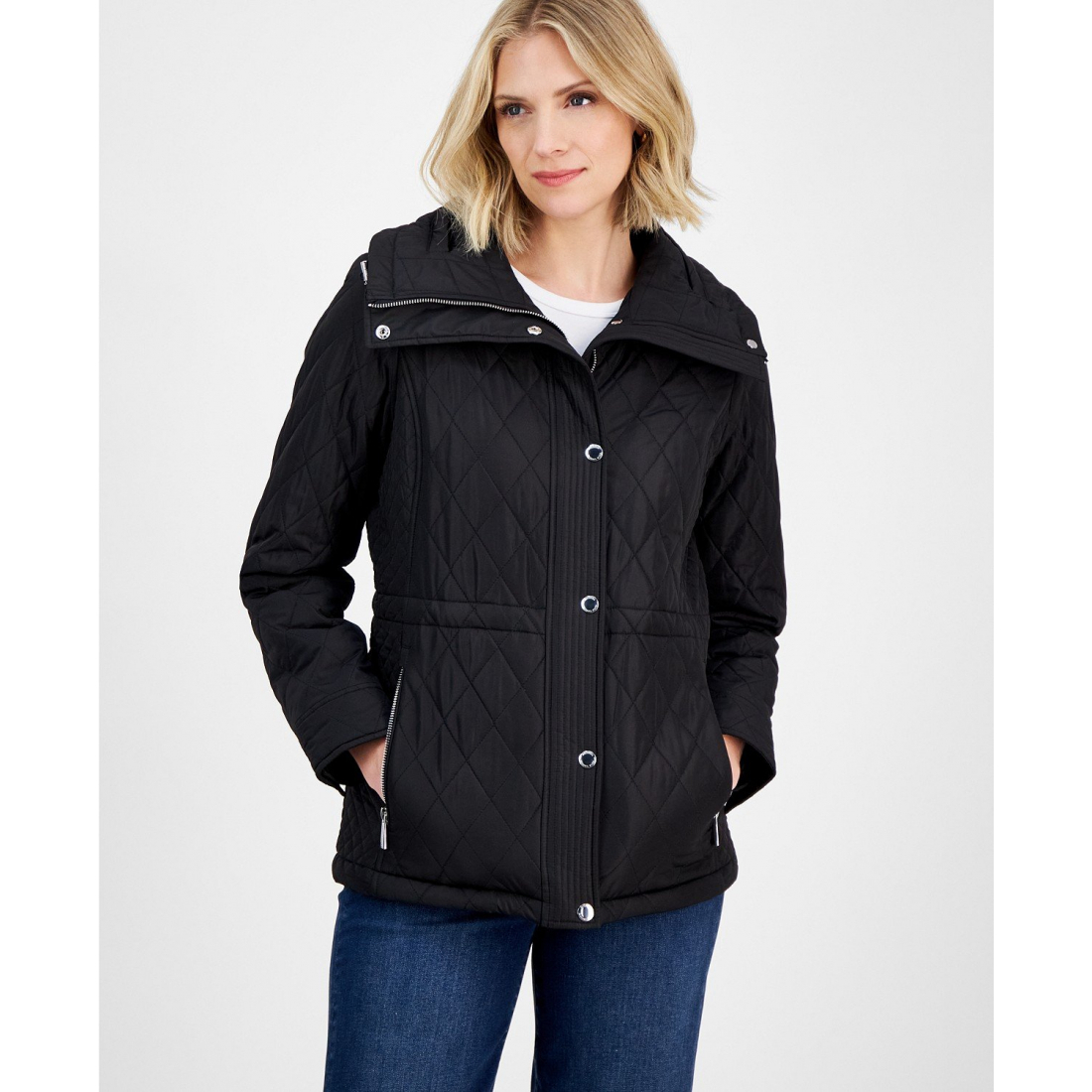 Manteau 'Quilted Hooded Zip-Front' pour Femmes