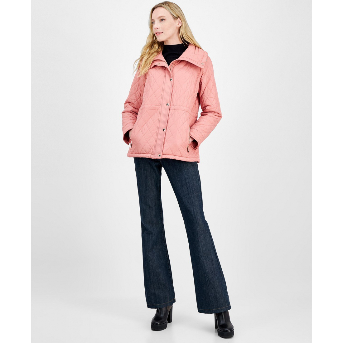 Manteau 'Quilted Hooded Zip-Front' pour Femmes