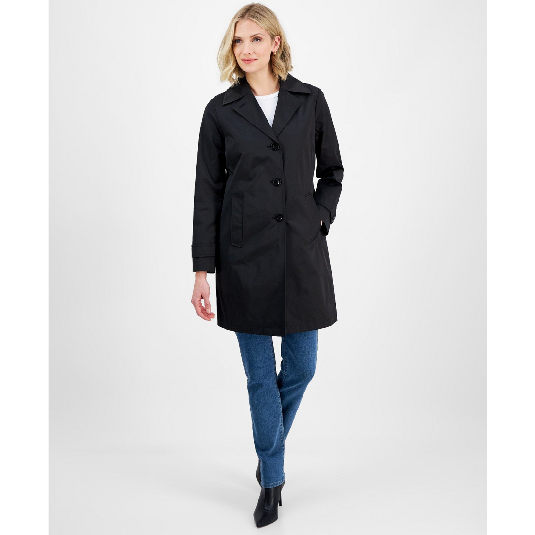 Manteau 'Notched Collar Button-Front' pour Femmes