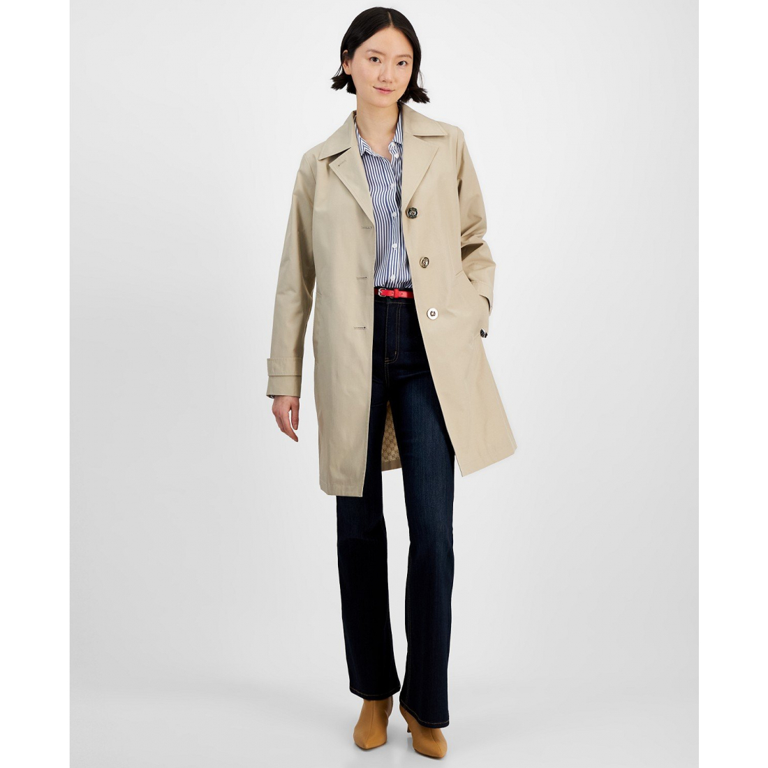 Manteau 'Notched Collar Button-Front' pour Femmes
