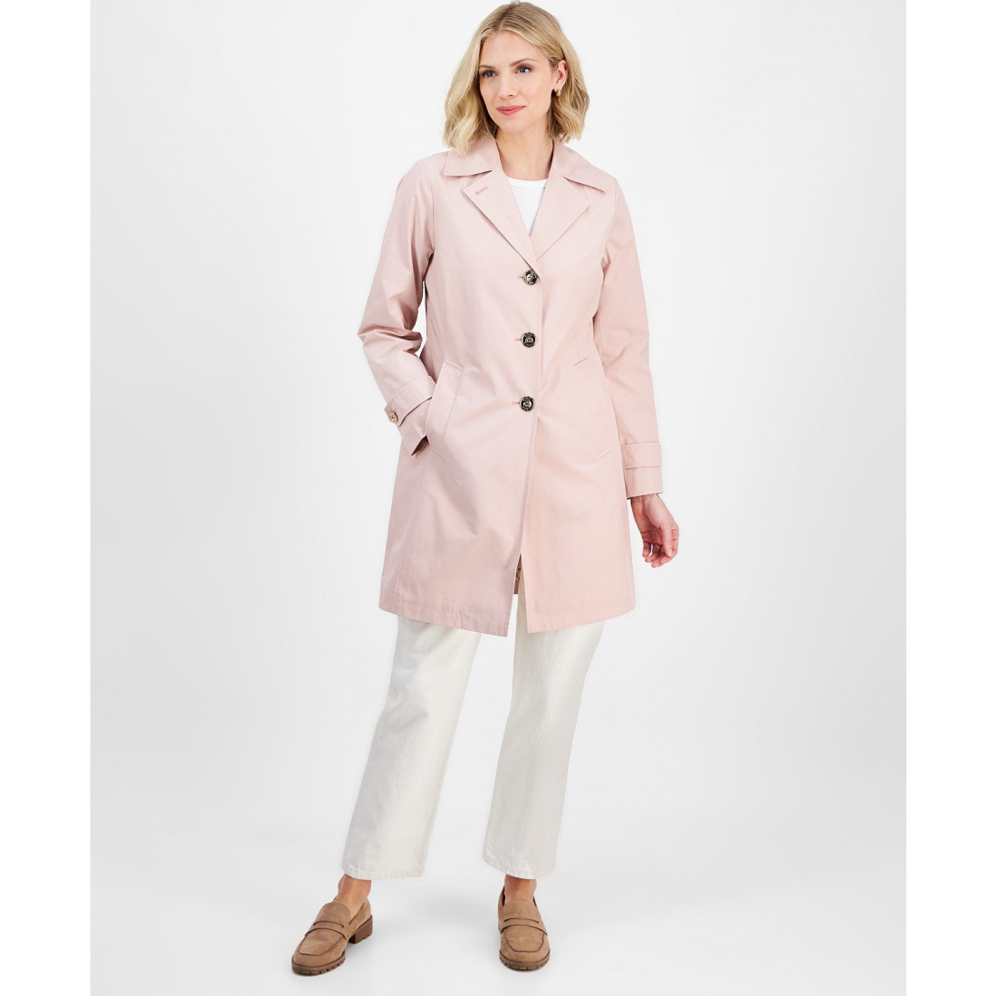 Manteau 'Notched Collar Button-Front' pour Femmes