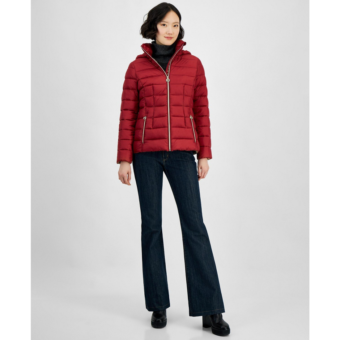 Manteau matelassé 'Hooded Zip Packable Down' pour Femmes