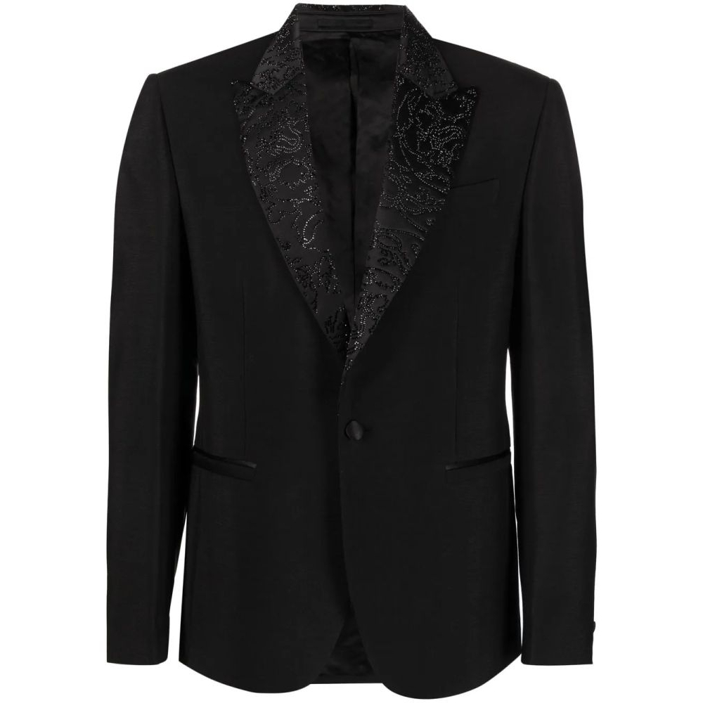 Blazer 'Barocco Silhouette Rhinestone-Embellished' pour Hommes