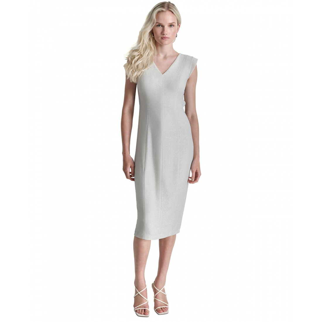 Robe Midi 'Draped-Back Extended-Shoulder' pour Femmes