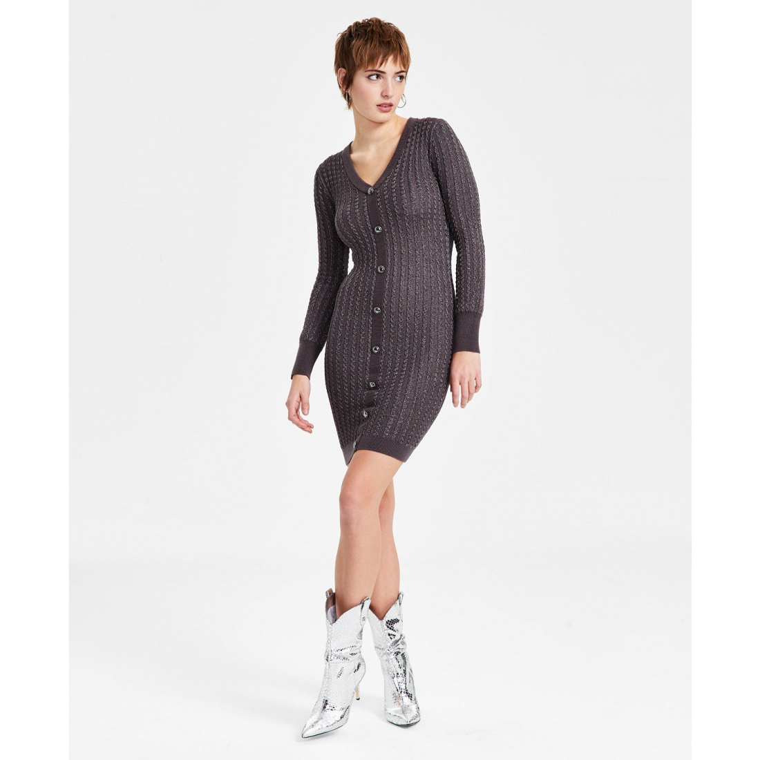 Women's 'Josie Ribbed V-Neck' Cardigan Dress
