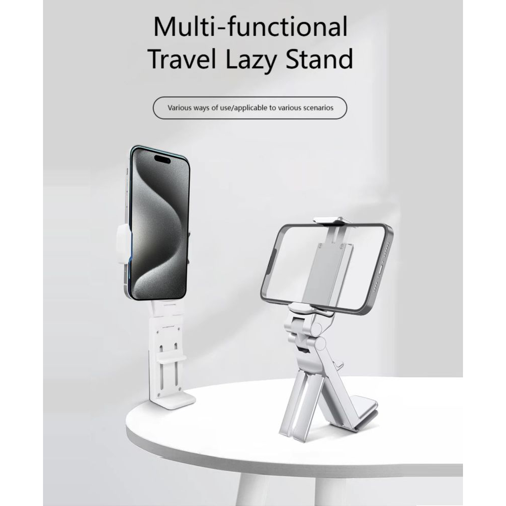 Multifunctional smartphone stand - 360° rotating - White