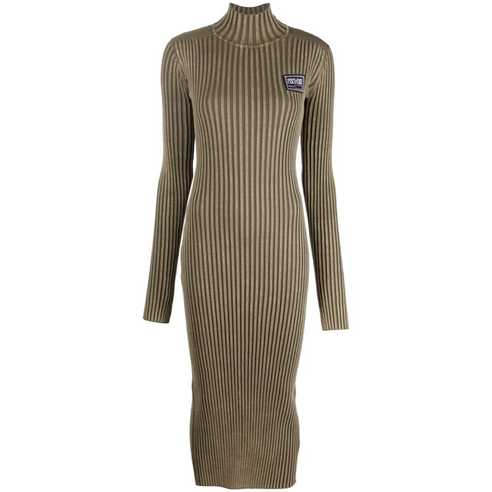 Women's 'Logo Patch Ribbed' Midi Dress