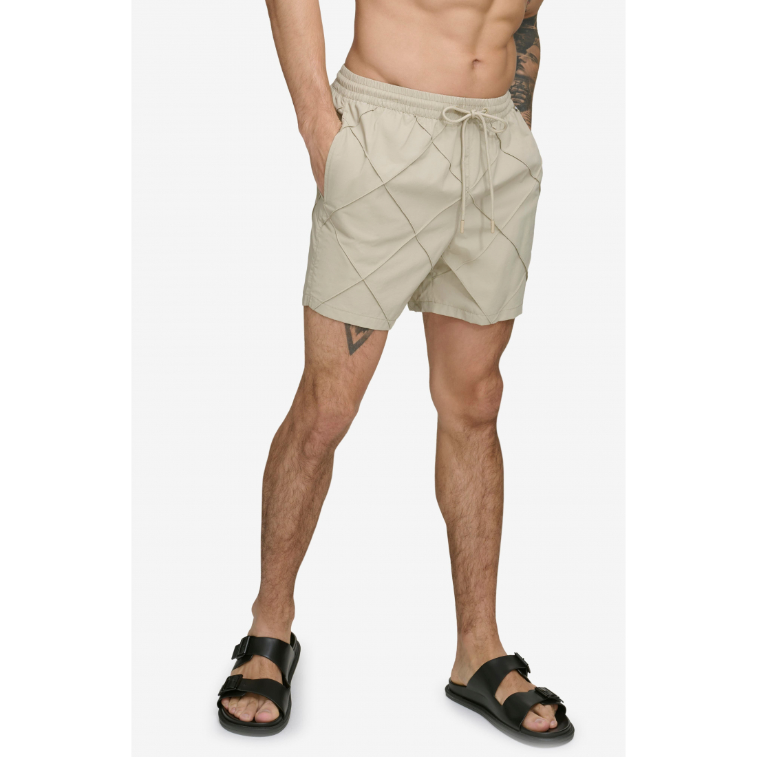 Men's 'Diamond Pintuck' Swimming Trunks