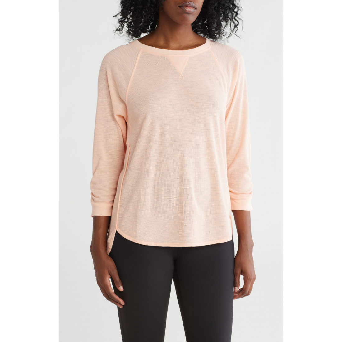 T-shirt 'Slub Waffle High-Low' pour Femmes