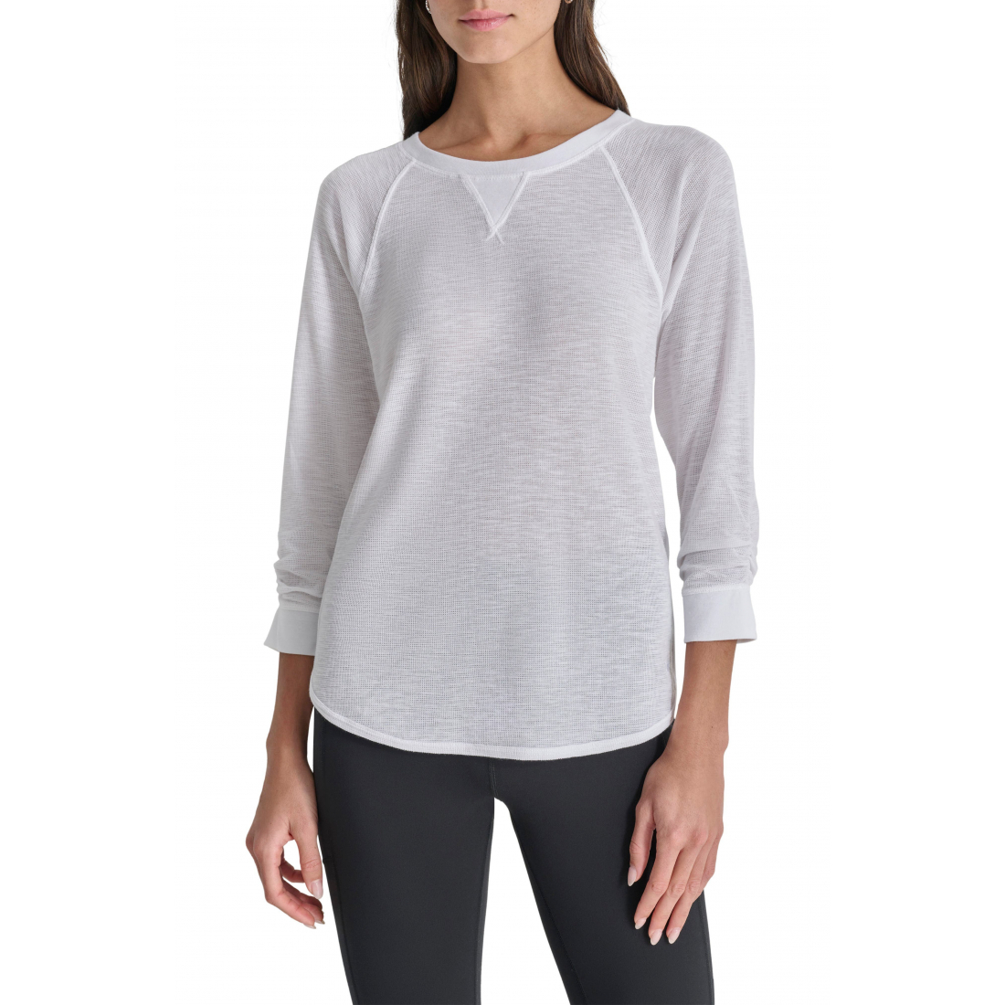 T-shirt 'Slub Waffle High-Low' pour Femmes