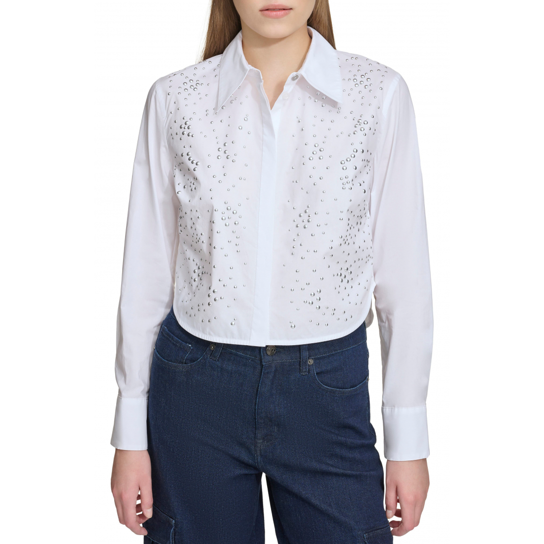 Chemise 'Studded Cotton Button-Up' pour Femmes