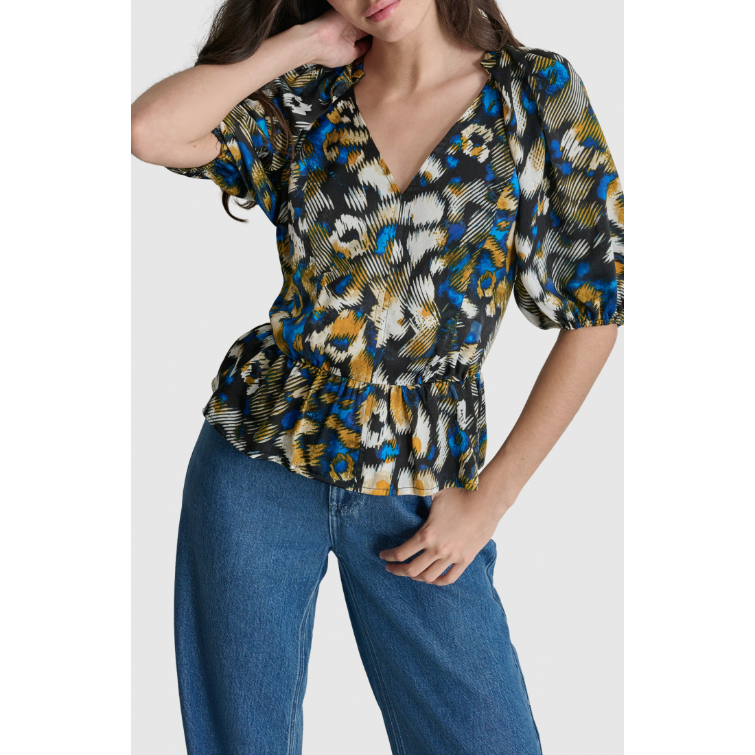 Peplum Top 'Abstract Print' pour Femmes