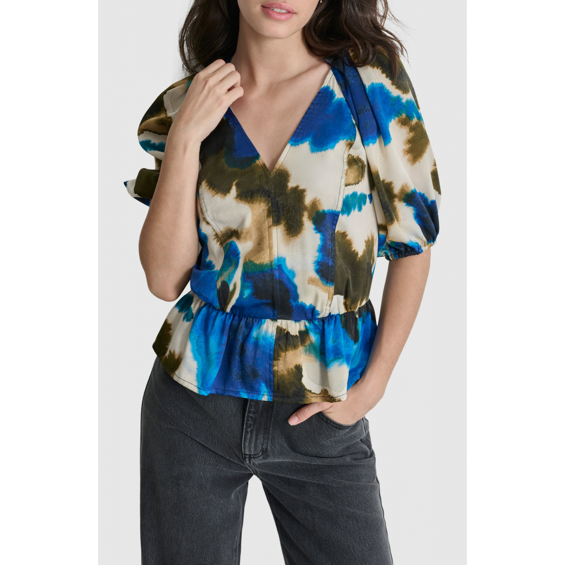 Peplum Top 'Abstract Print' pour Femmes