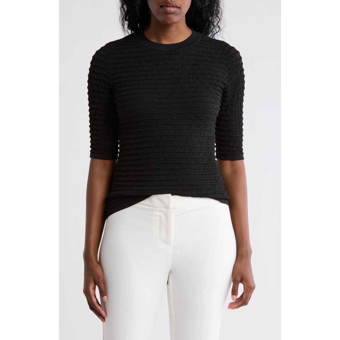 Top à manches courtes 'Textured Knit' pour Femmes