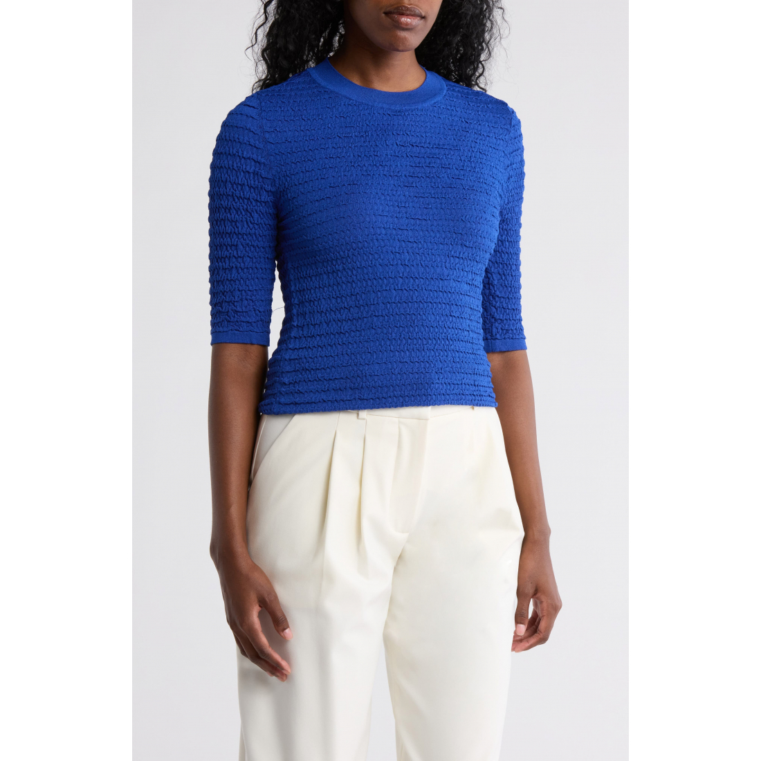 Top à manches courtes 'Textured Knit' pour Femmes