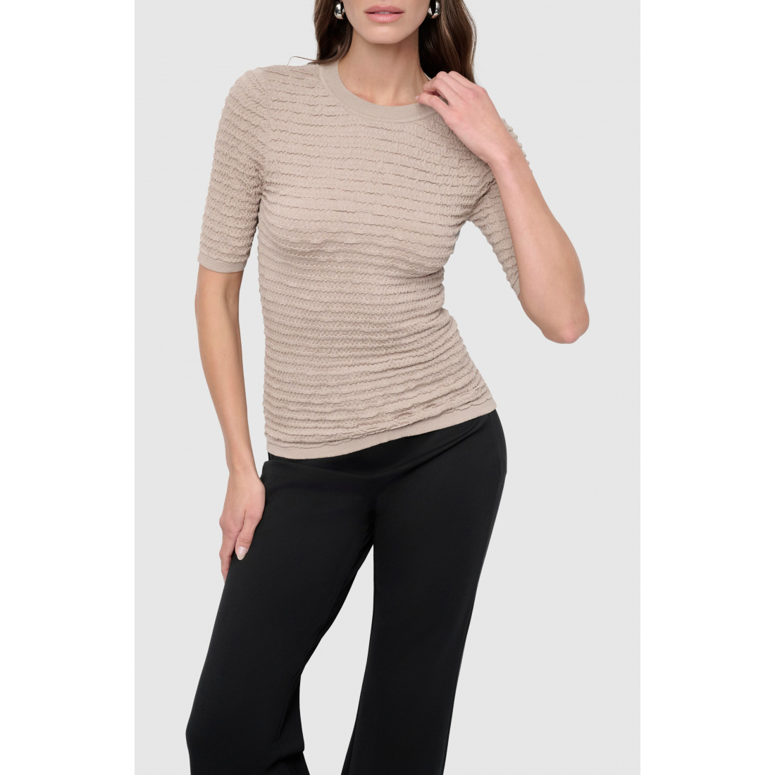 Top à manches courtes 'Textured Knit' pour Femmes