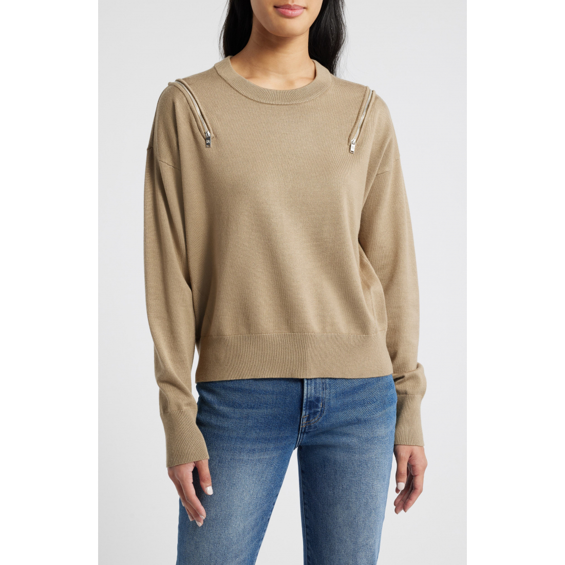 Pull 'Zip Shoulder' pour Femmes