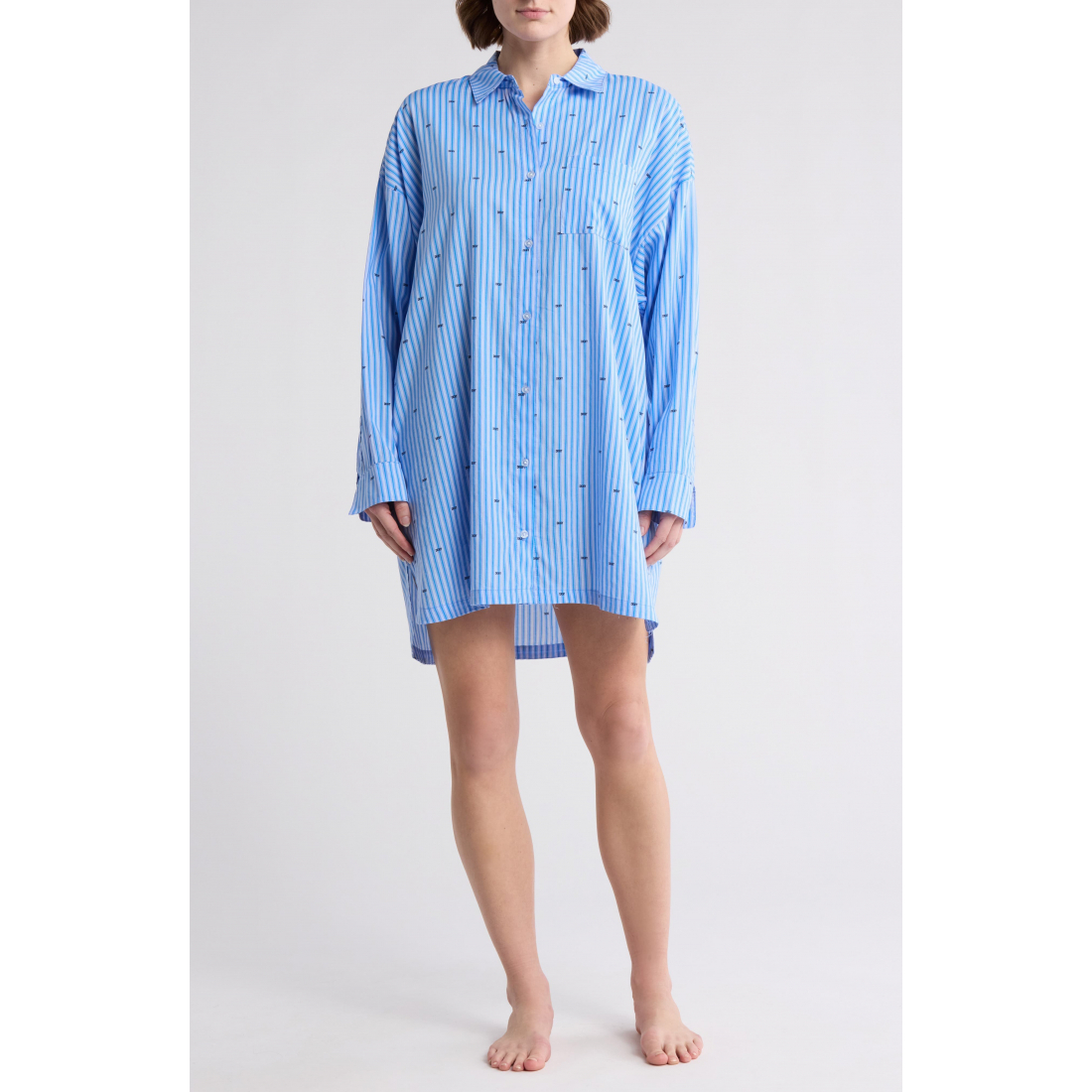 Chemise de nuit 'Stripe Mini Logo' pour Femmes