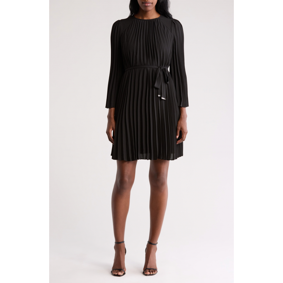 Women's 'Pleated Long Sleeve' A-line Dress