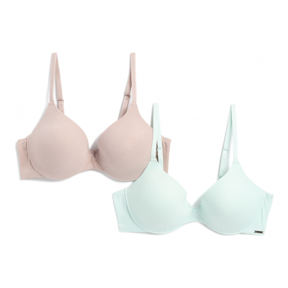 Women's 'Assorted Logo Band T-Shirt' T-Shirt Bra - 2 Pieces