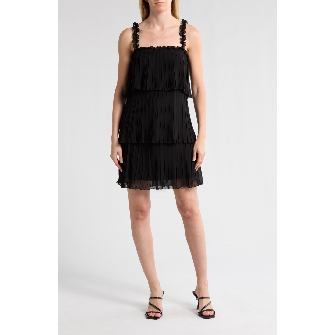 Women's 'Pleated Tiered Chiffon' Mini Dress