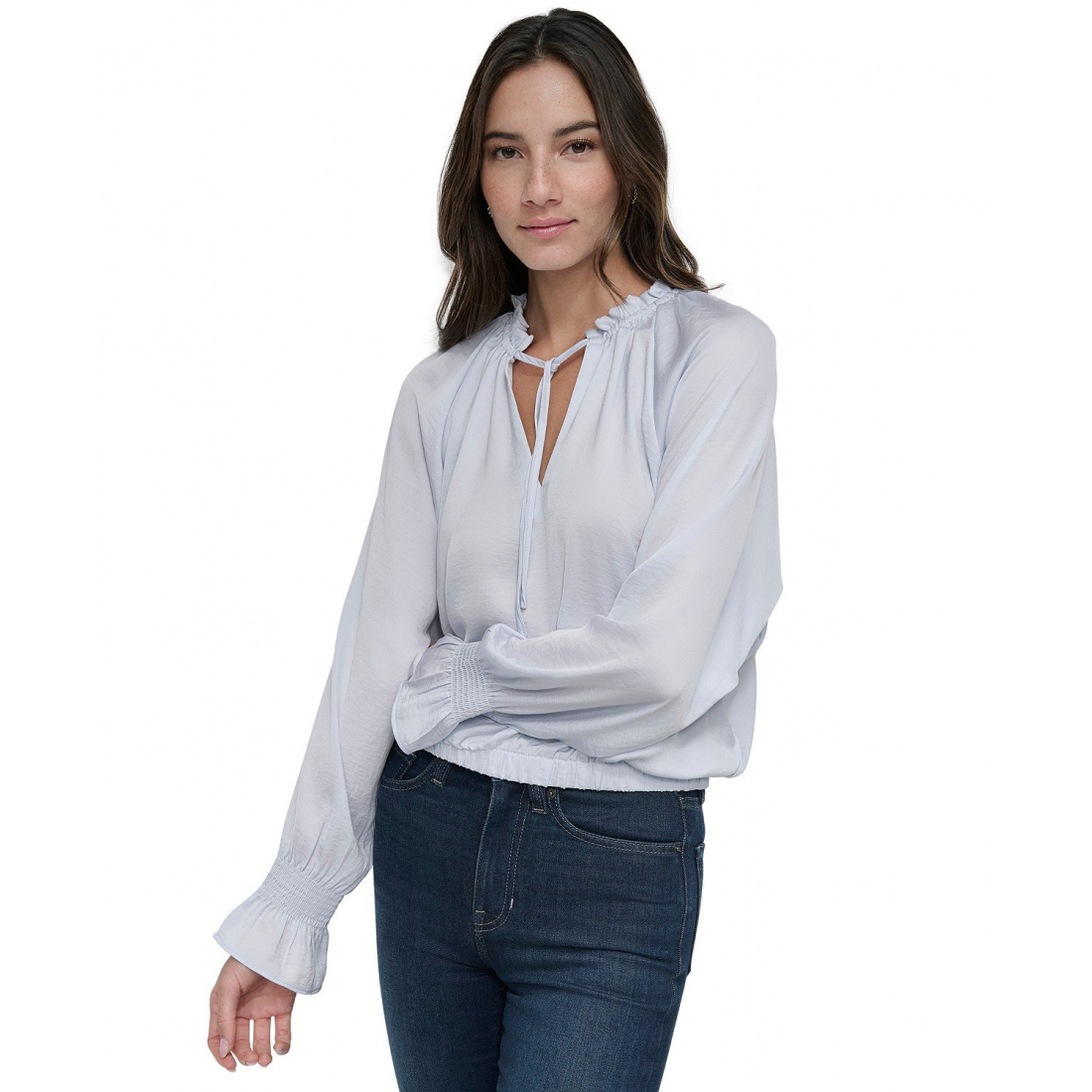 Blouse 'Smocked-Cuff Raglan-Sleeve Blouse' pour Femmes