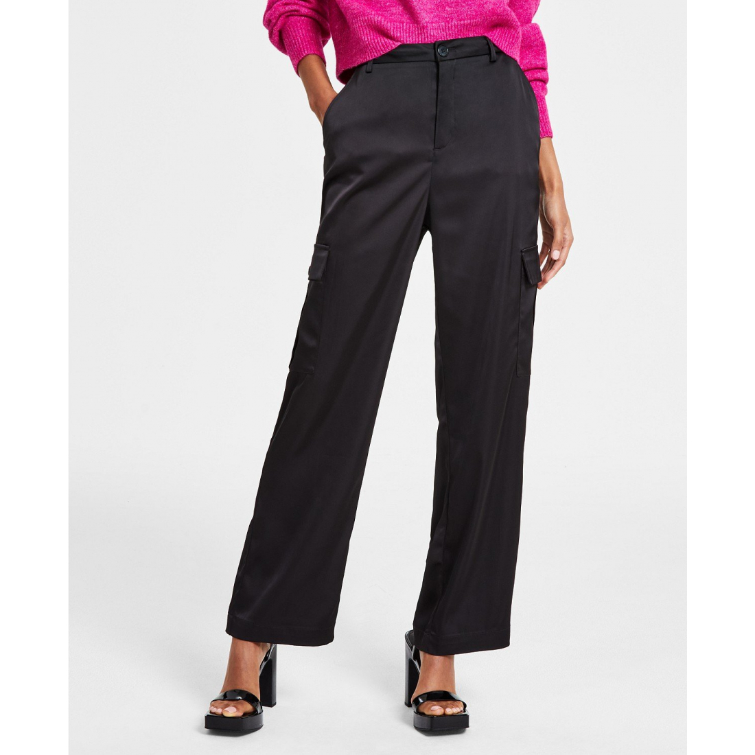 Pantalon cargo 'Stretch Satin Wide-Leg' pour Femmes