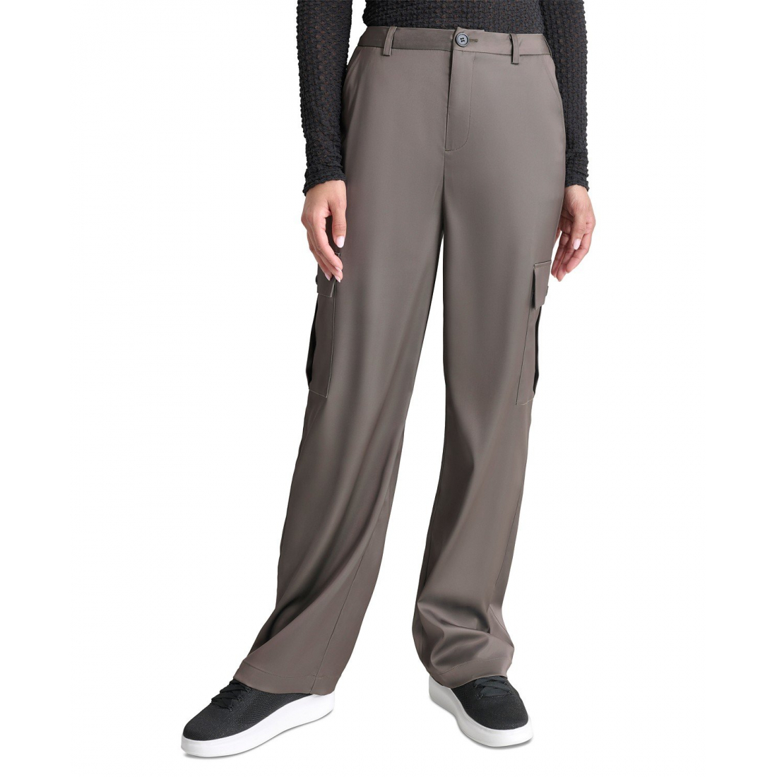 Pantalon cargo 'Stretch Satin Wide-Leg' pour Femmes