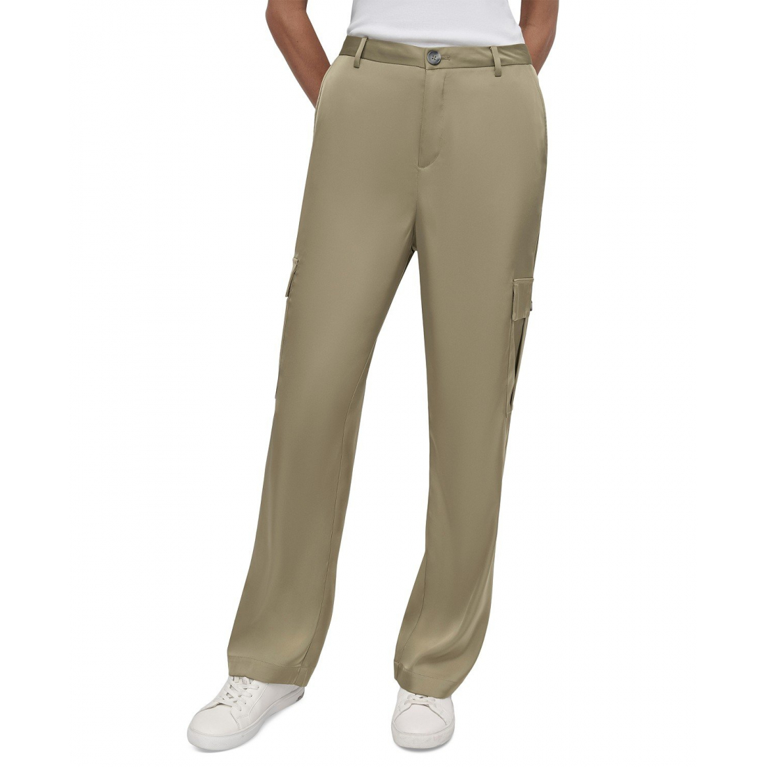 Pantalon cargo 'Stretch Satin Wide-Leg' pour Femmes