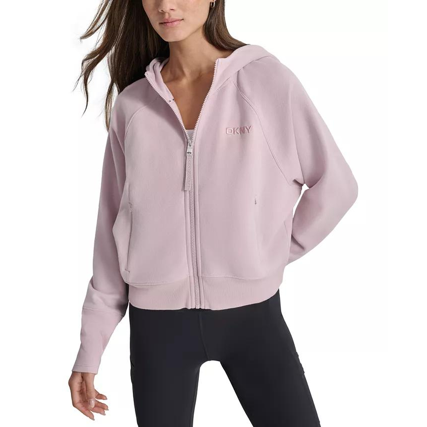 Sweatshirt à capuche  'Embroidered-Logo Cropped Zip-Front Fleece' pour Femmes