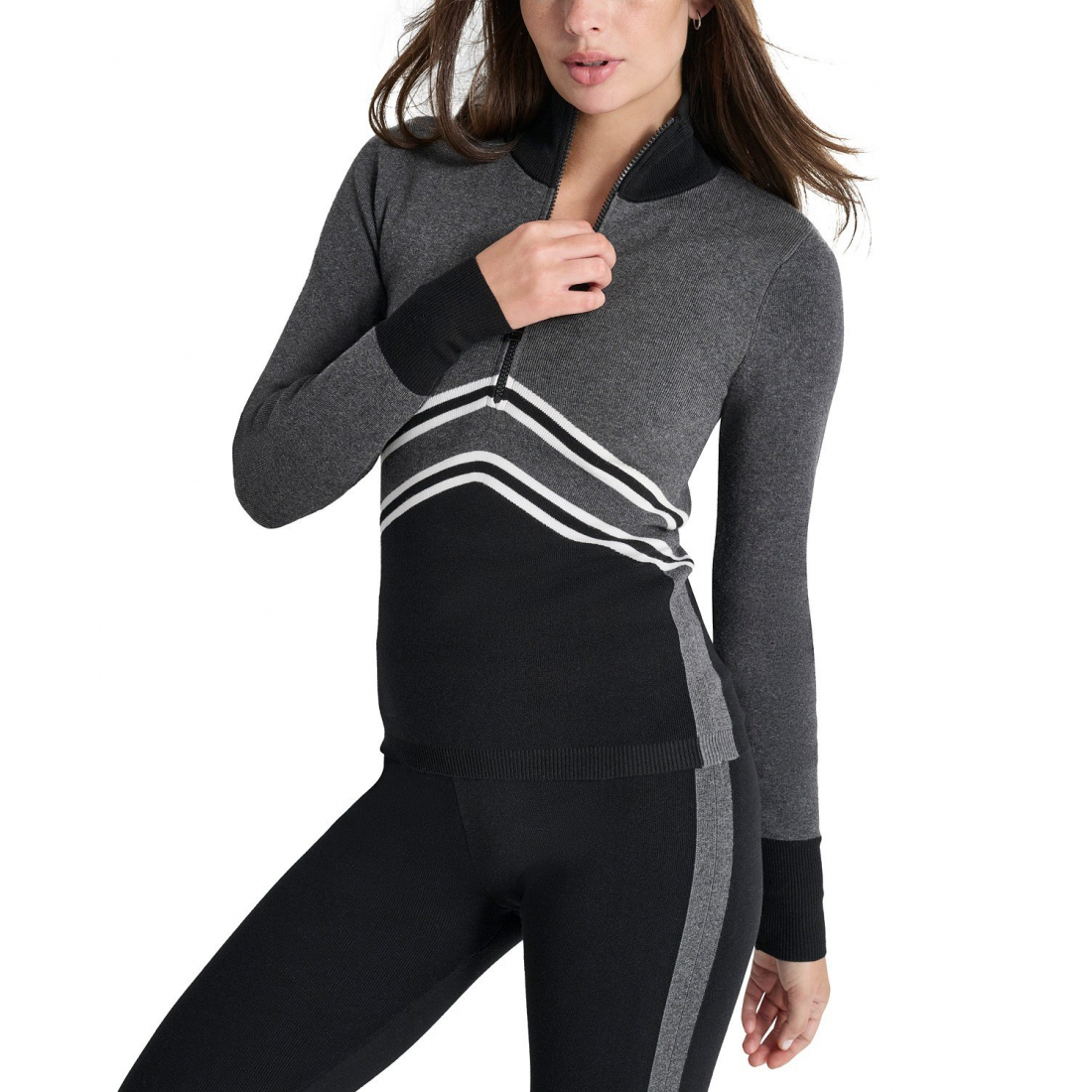 Pull 'Apres Ski Chevron-Stripe Half-Zip' pour Femmes