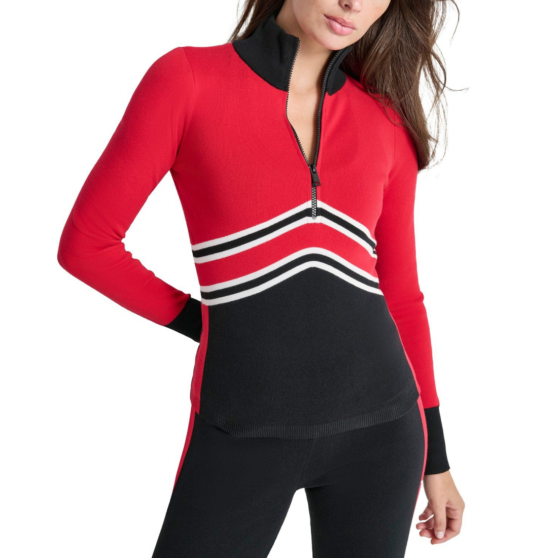 Pull 'Apres Ski Chevron-Stripe Half-Zip' pour Femmes