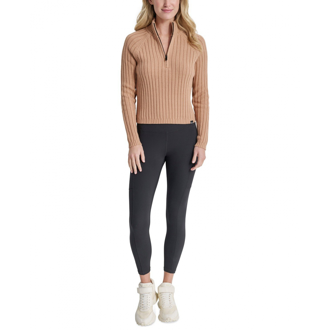 Top à manches longues 'Half-Zip Mock Neck' pour Femmes