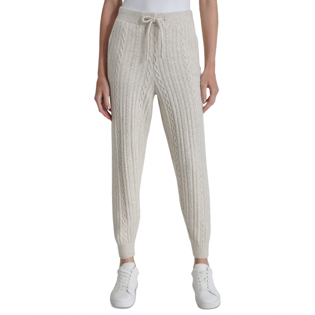 Jogging 'Drawstring Cable Knit' pour Femmes