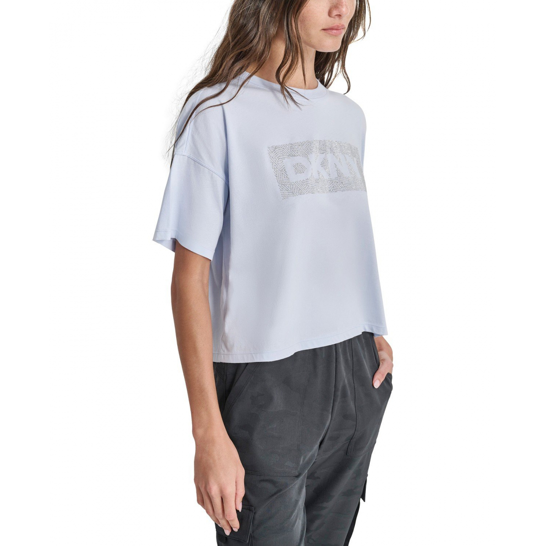 T-Shirt court 'Cotton Rhinestone-Graphic' pour Femmes