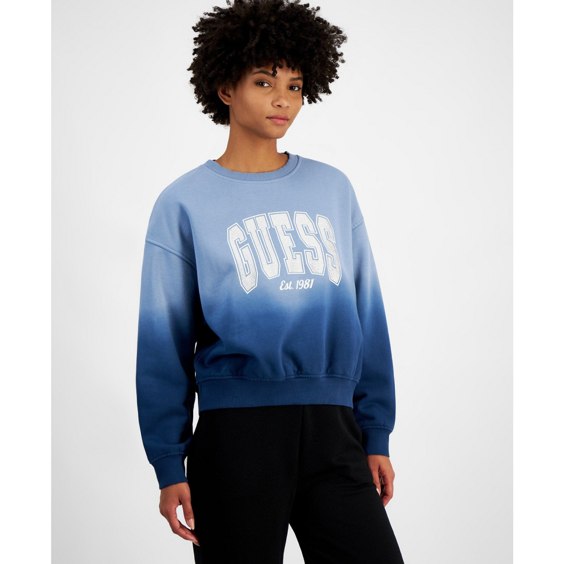 Women's 'Crewneck Embellished-Logo College Sweatshirt' Sweatshirt