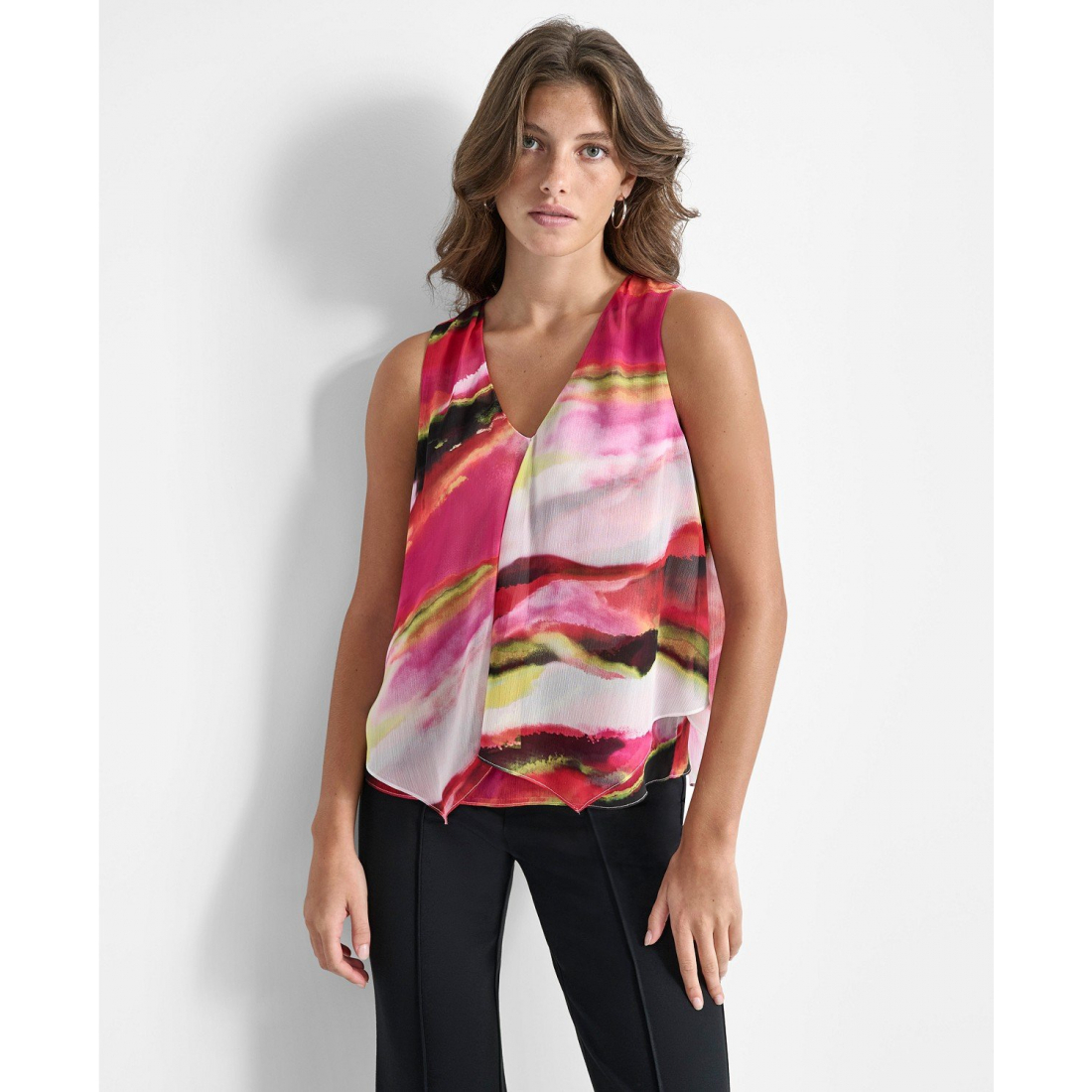 Haut sans manches 'Printed V-Neck' pour Femmes