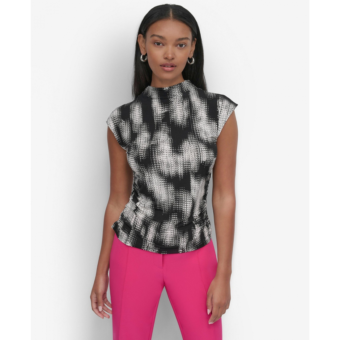 Haut sans manches 'Funnel-Neck Side-Ruched' pour Femmes