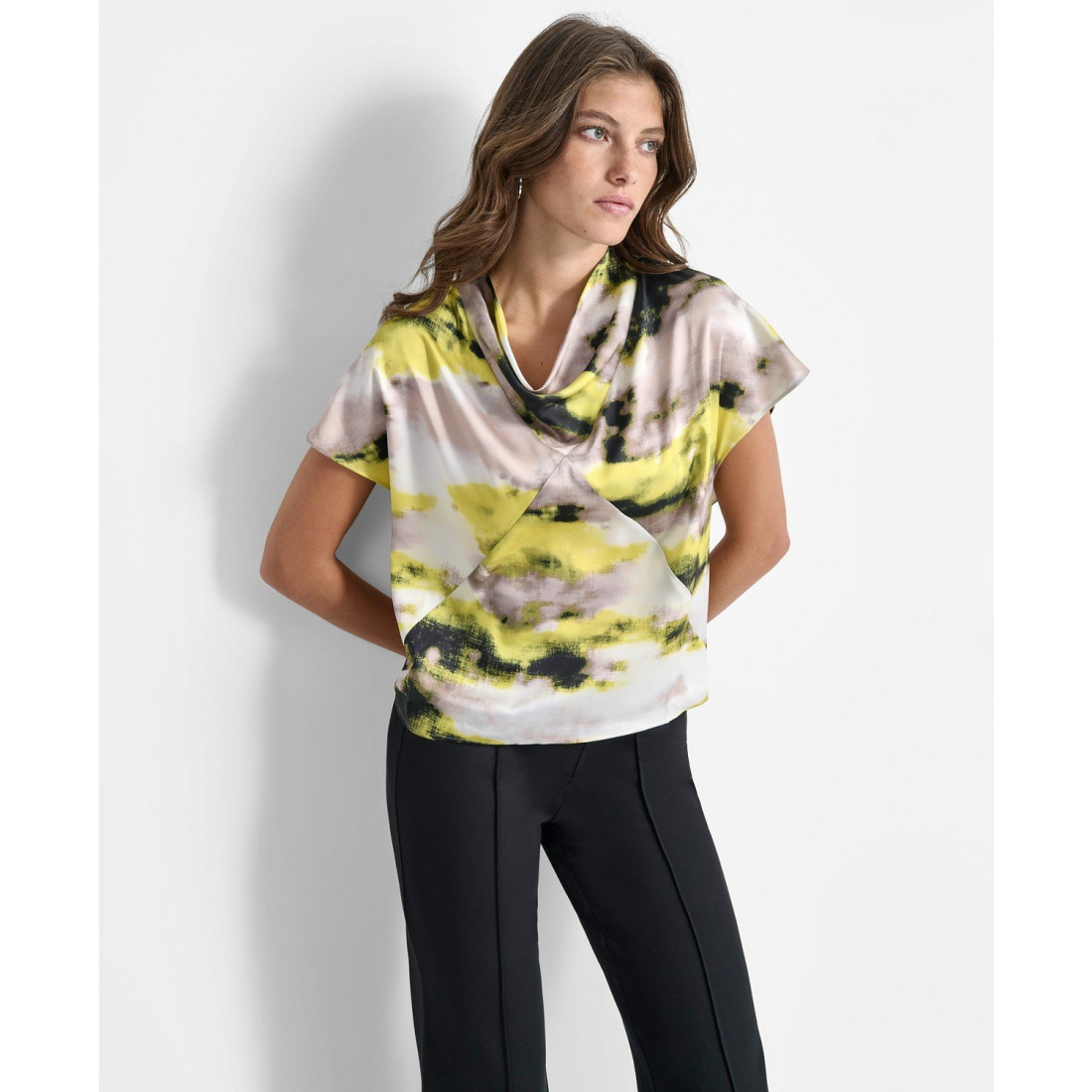 Top 'Printed Cowlneck' pour Femmes
