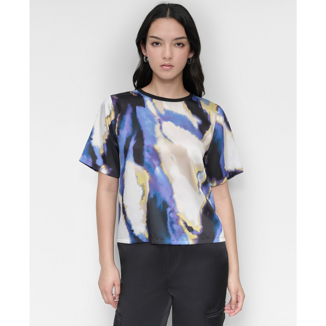 Top à manches courtes 'Printed Crewneck' pour Femmes