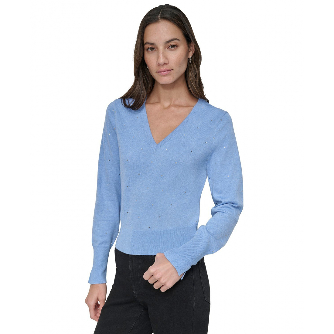 Pull 'Studded V-Neck' pour Femmes